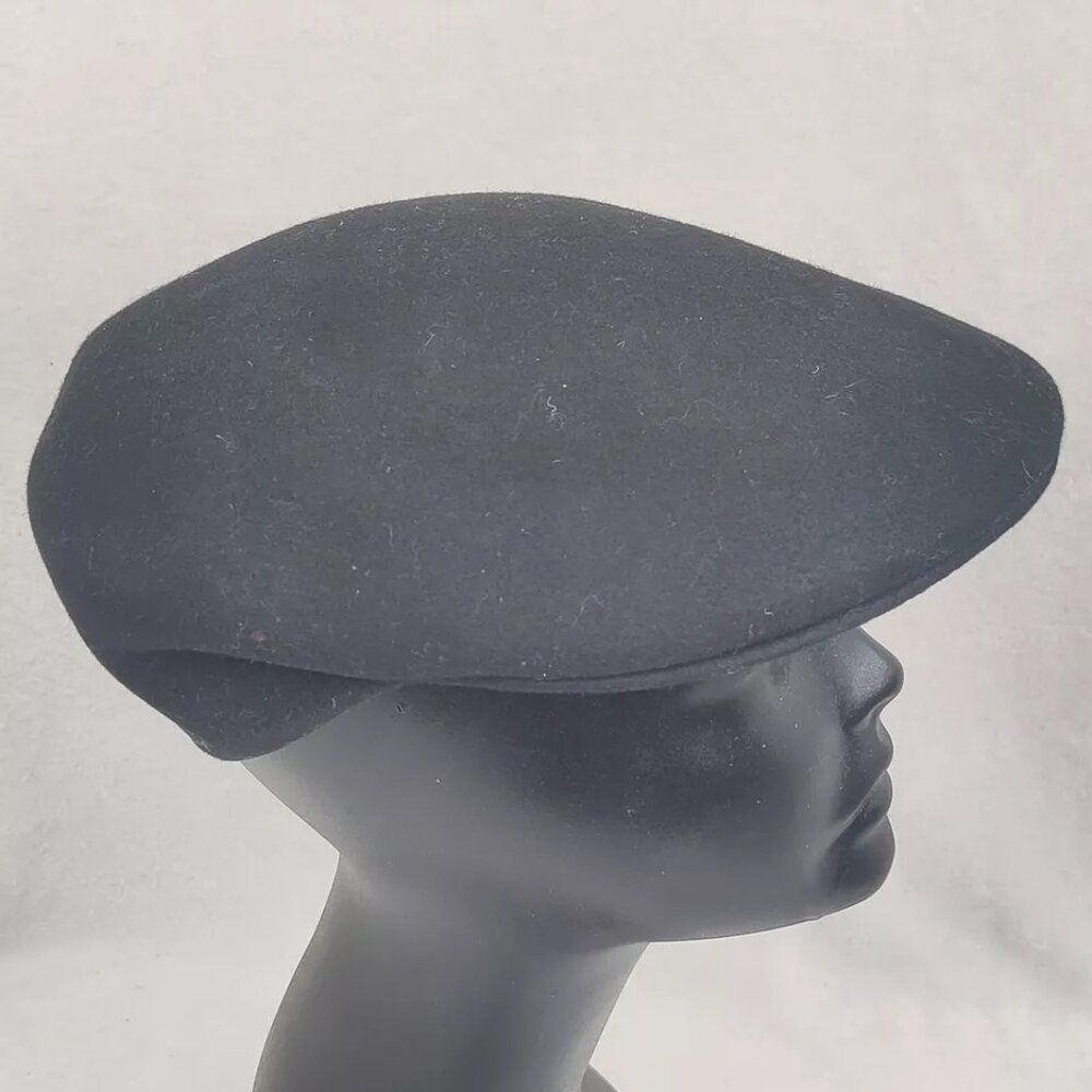 Vintage Black Dorfman Pacific Newsboy Felt Hat Extra Large